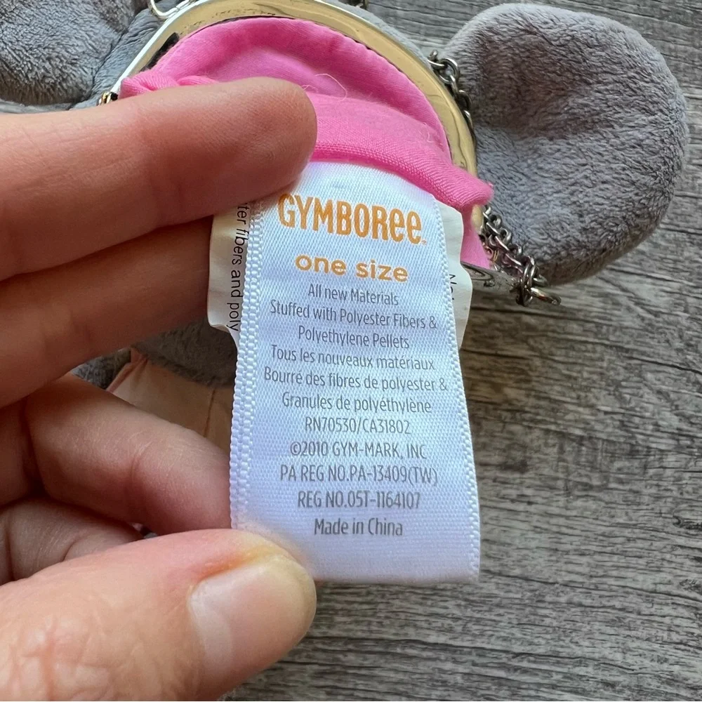 Gymboree Purse Plush Stuffed Animal Mouse Gray Pink Ballerina Tutu Girls Toy Bow